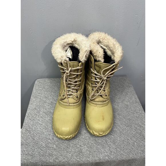 Sorel Geneva Winter Boots Womens 7 Removable Wool Green Canada - Picture 4 of 10